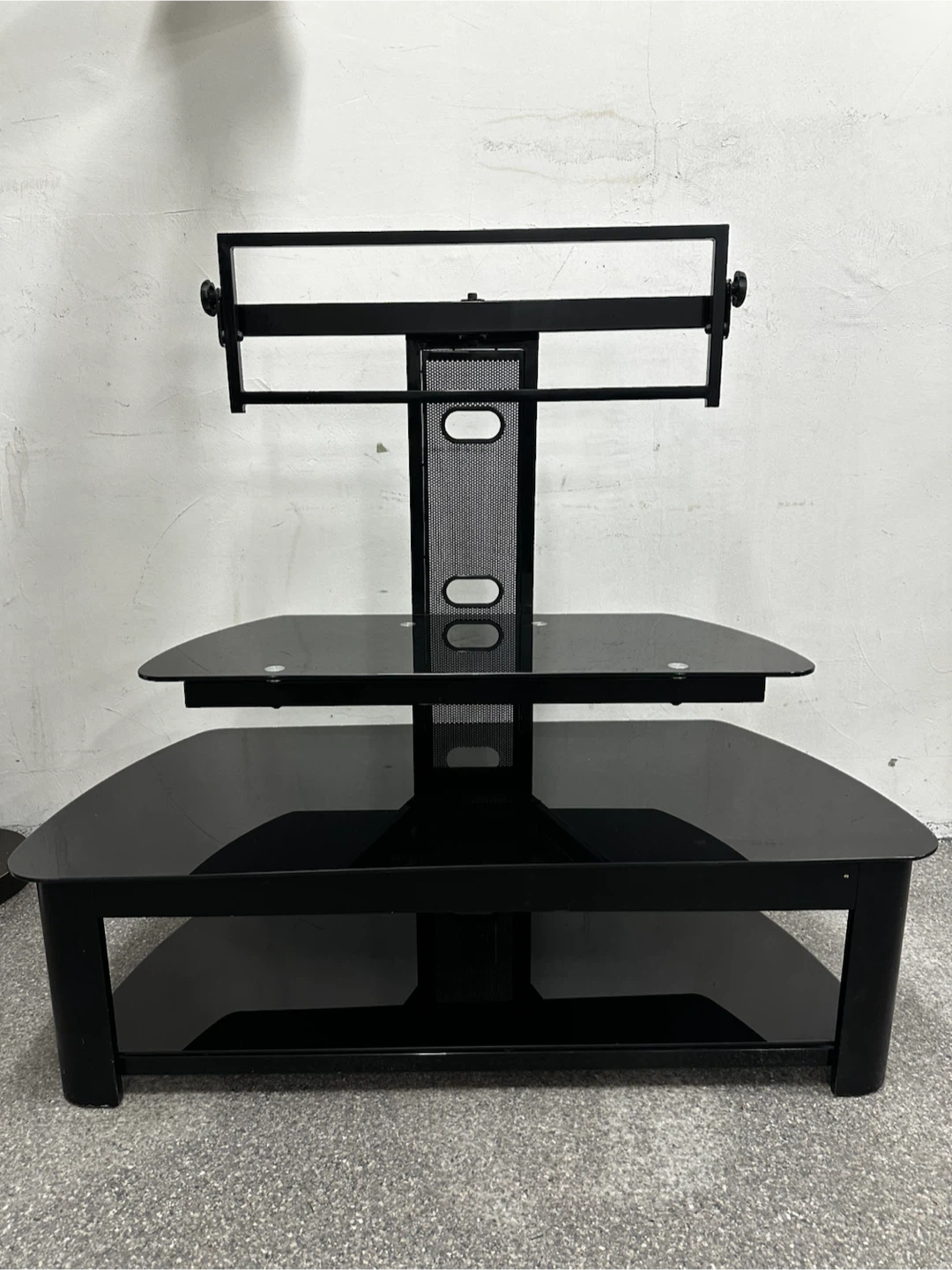 Black Glass TV Stand with Mount