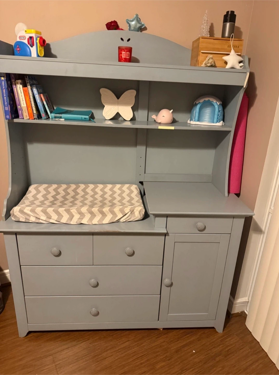 Grey Changing Table with Hutch - photo 2