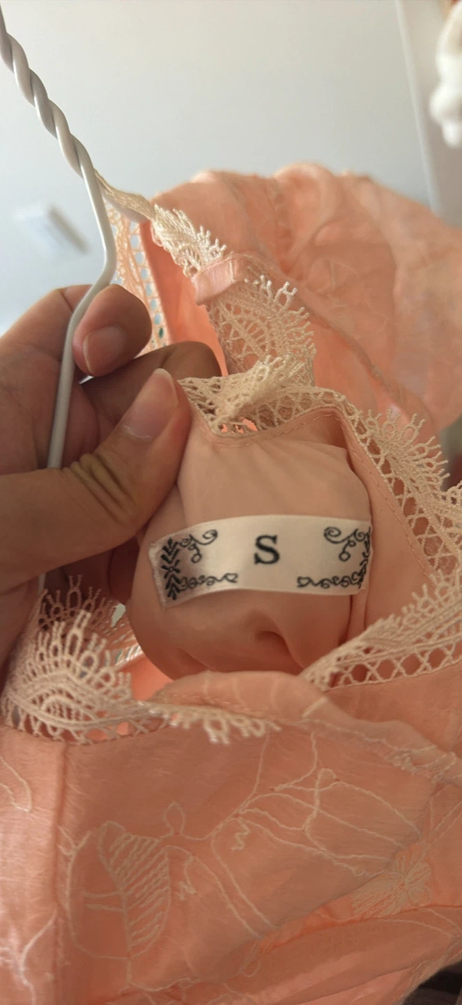 Peach Embroidered Midi Dress - photo 3