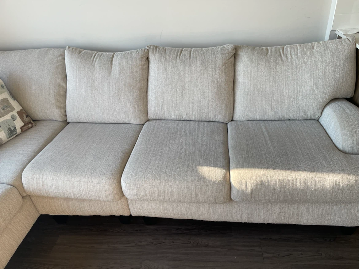 3-Piece Fabric Sectional Sofa with Wood Legs - photo 2