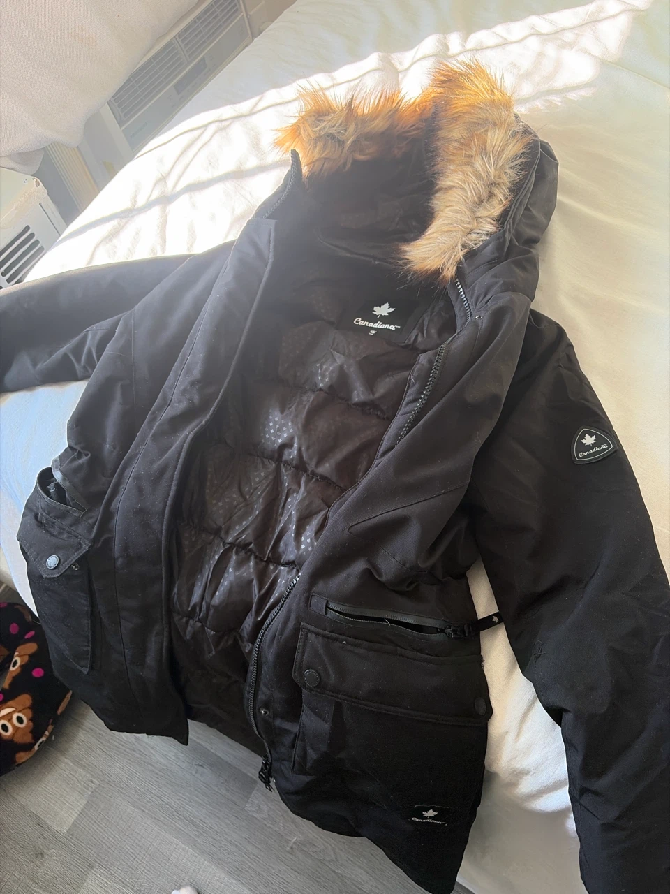 Canadiana Black Parka with Fur Hood - photo 3