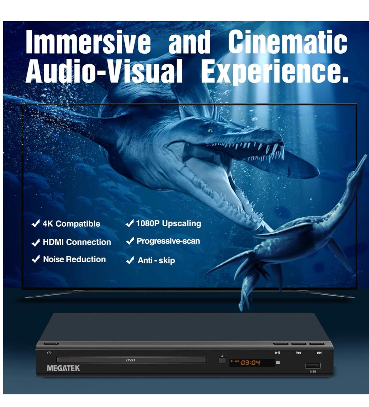 MEGATEK Region-Free DVD Player with HDMI & 1080P Upscaling - photo 3
