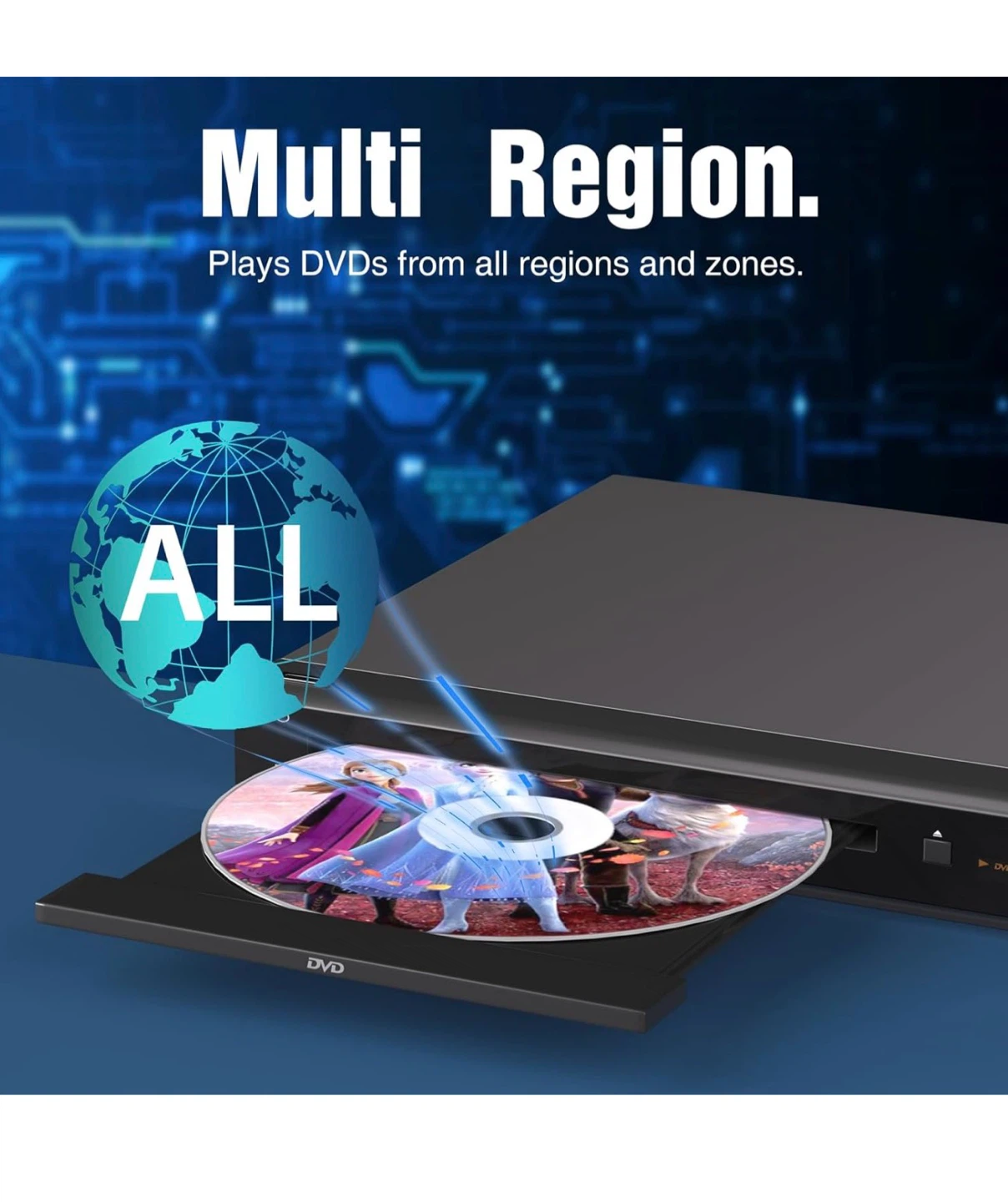 MEGATEK Region-Free DVD Player with HDMI & 1080P Upscaling - photo 4