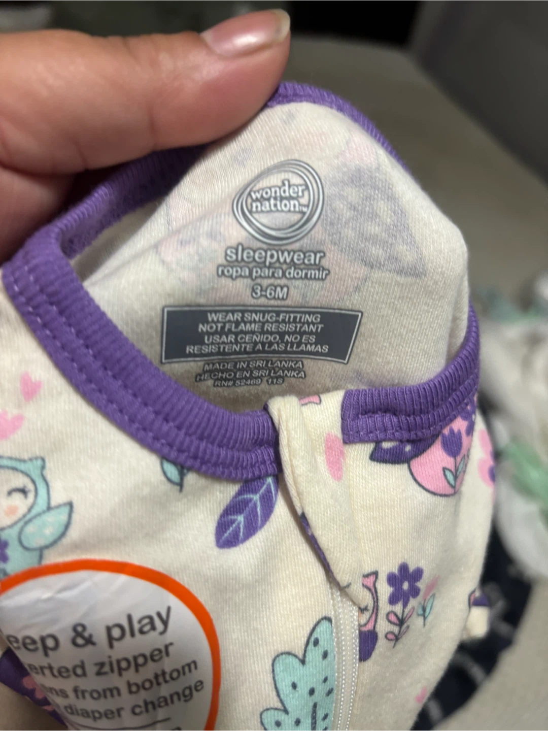 Wonder Nation Sleep & Play Owl Pajamas 3-6M - photo 5