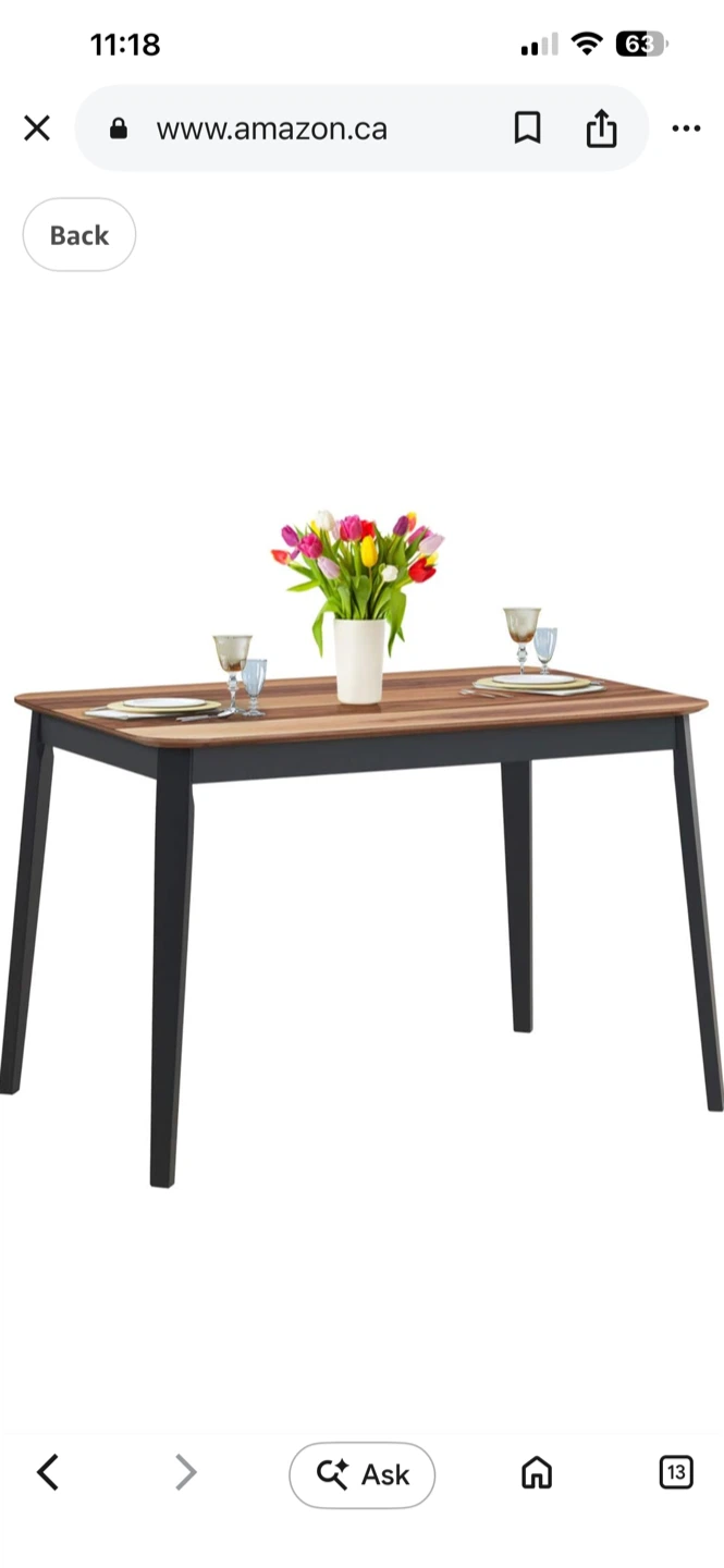 Rectangular Dining Table with Black Legs - photo 5