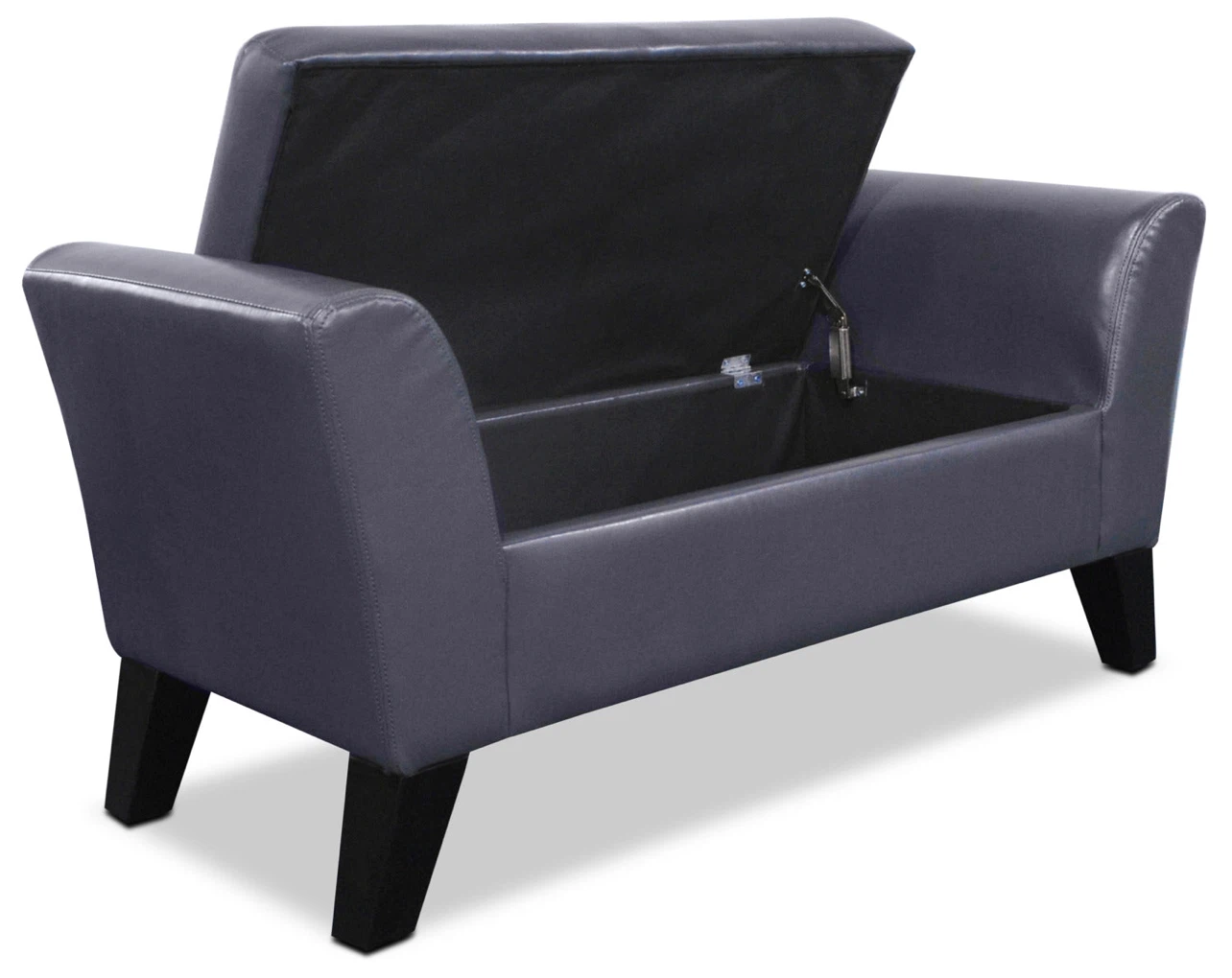 Grey Faux Leather Storage Bench - photo 3