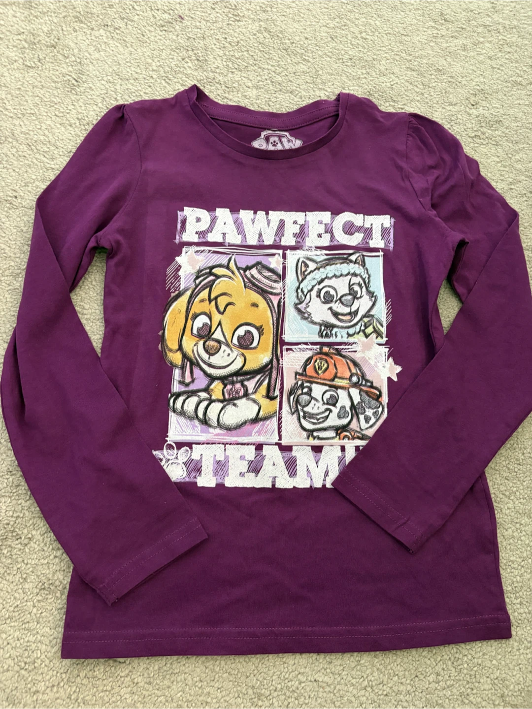 Paw Patrol "Pawfect Team" Long Sleeve Shirt Size 6