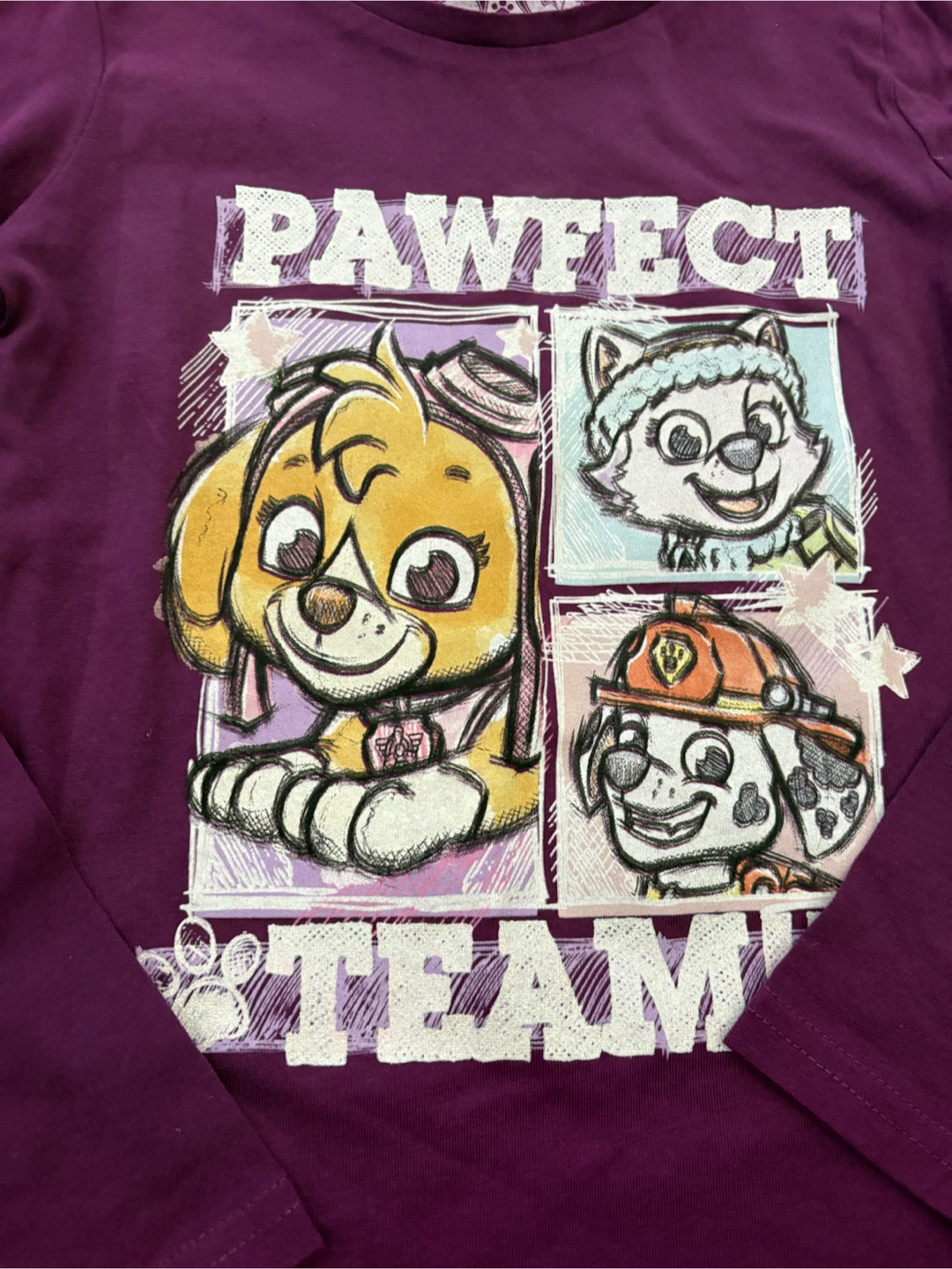 Paw Patrol "Pawfect Team" Long Sleeve Shirt Size 6 - photo 2