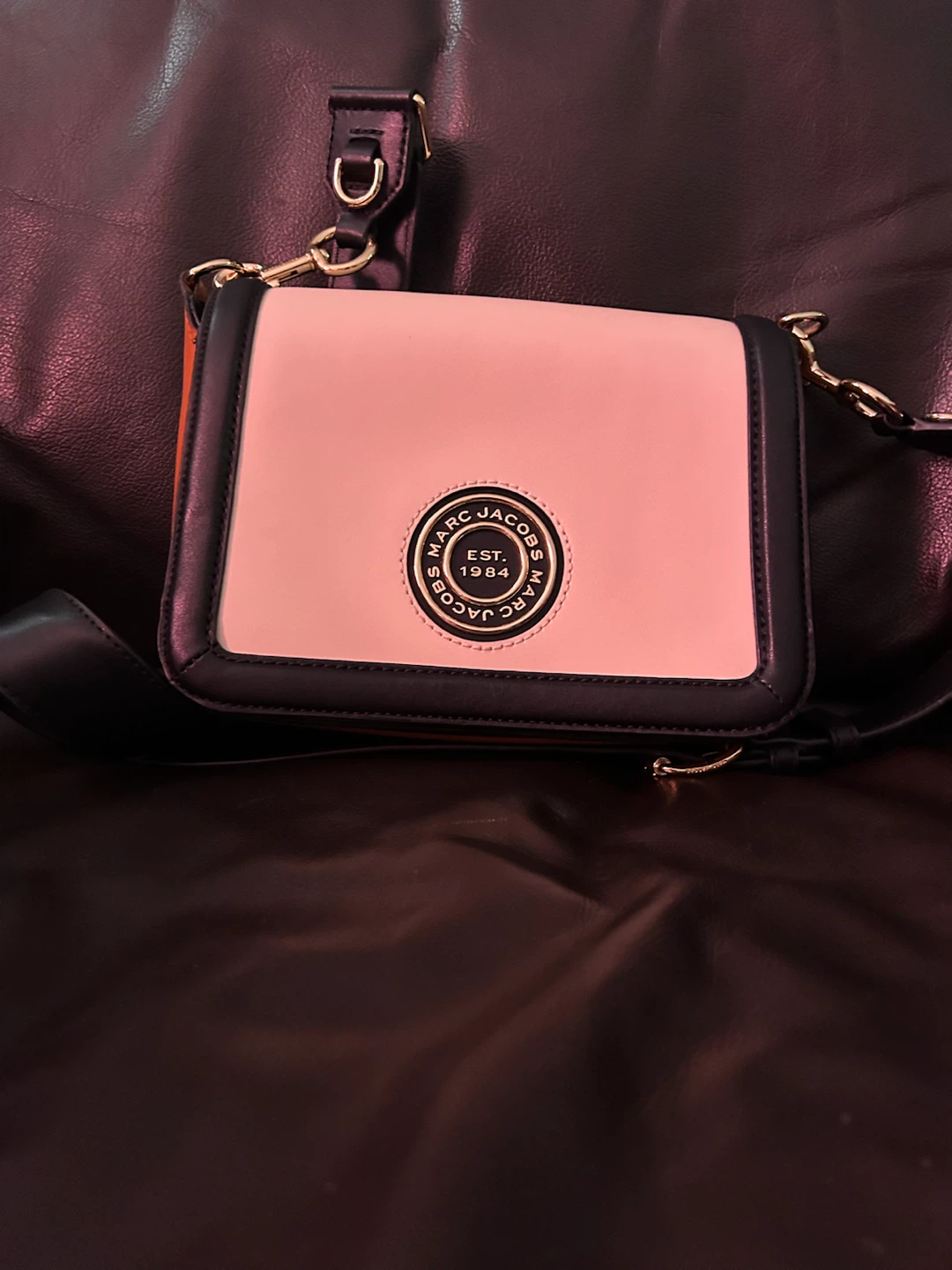 Marc Jacobs Pink & Black Leather Shoulder Bag