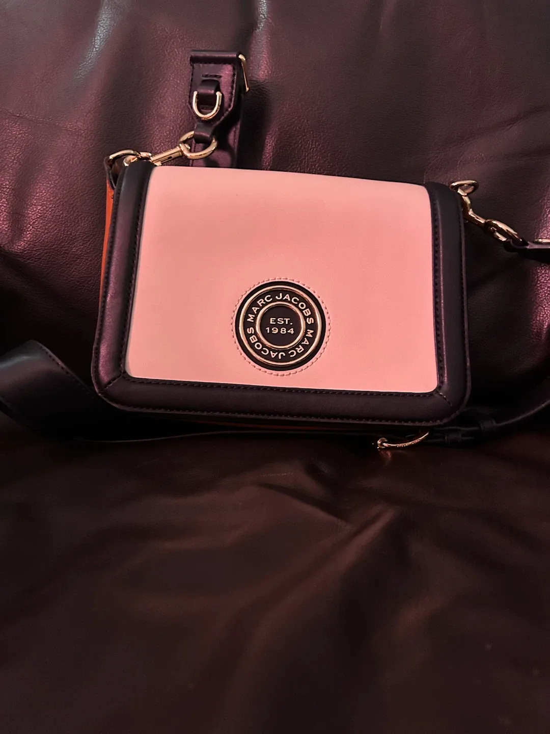 Marc Jacobs Pink & Black Leather Shoulder Bag