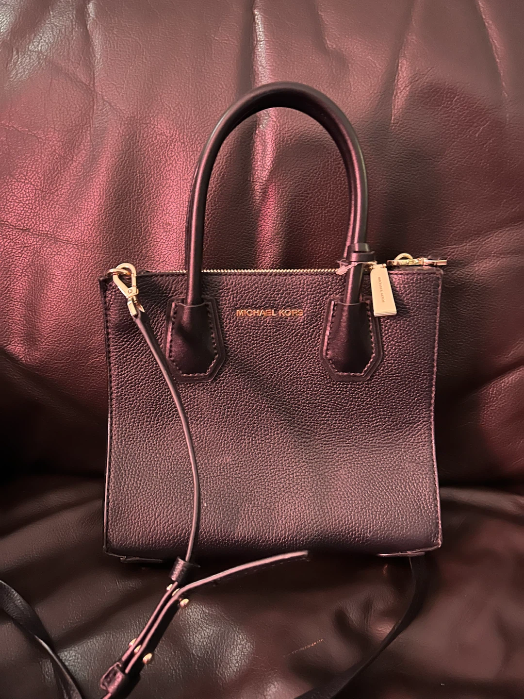 Michael Kors Black Pebbled Leather Tote Bag