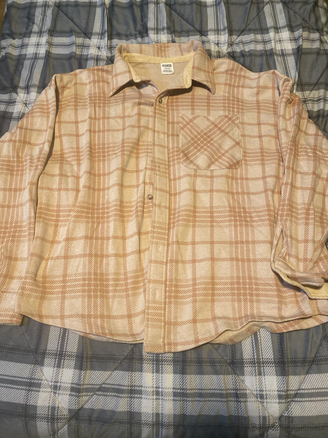 Victoria's Secret PINK Plaid Button-Up Shirt Size Large