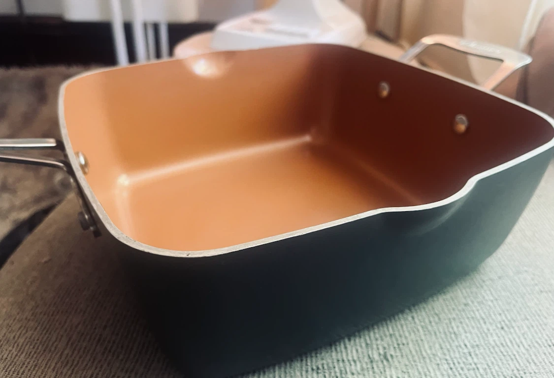 Gotham Steel 6 Quart Square Frying Pan with Lid - photo 2