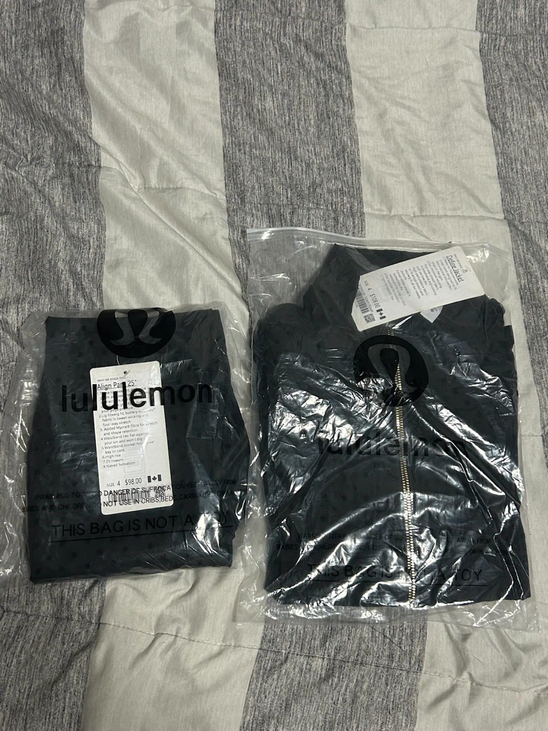 Lululemon Black “Polka Dot” Define Set.