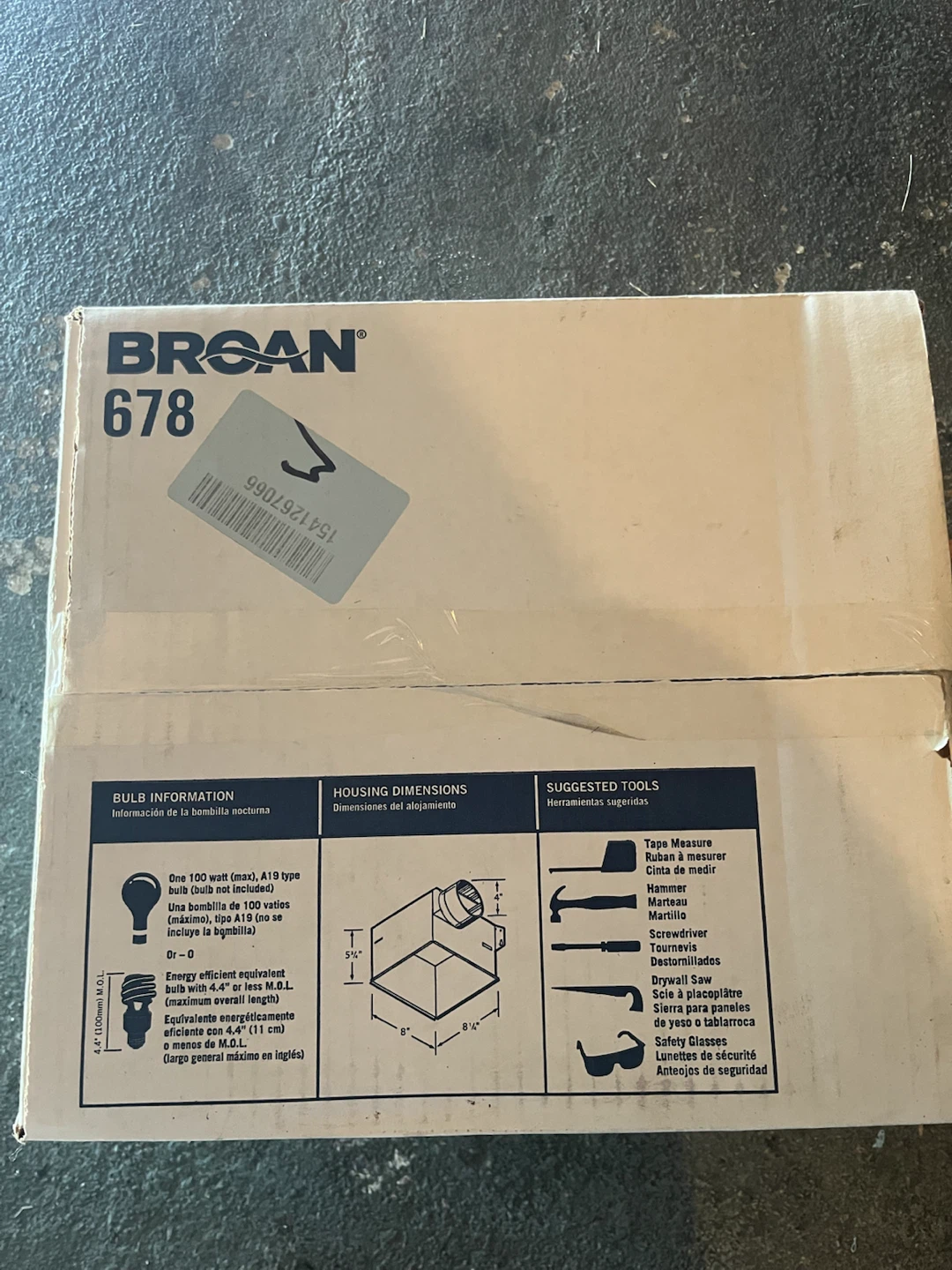 Broan 678 Ventilation Fan with Light - photo 3