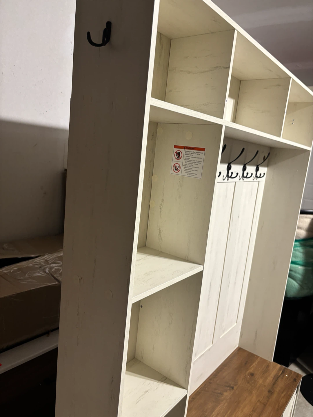 Hall Tree Entryway Bench with Coat Rack & Shoe Storage - photo 4