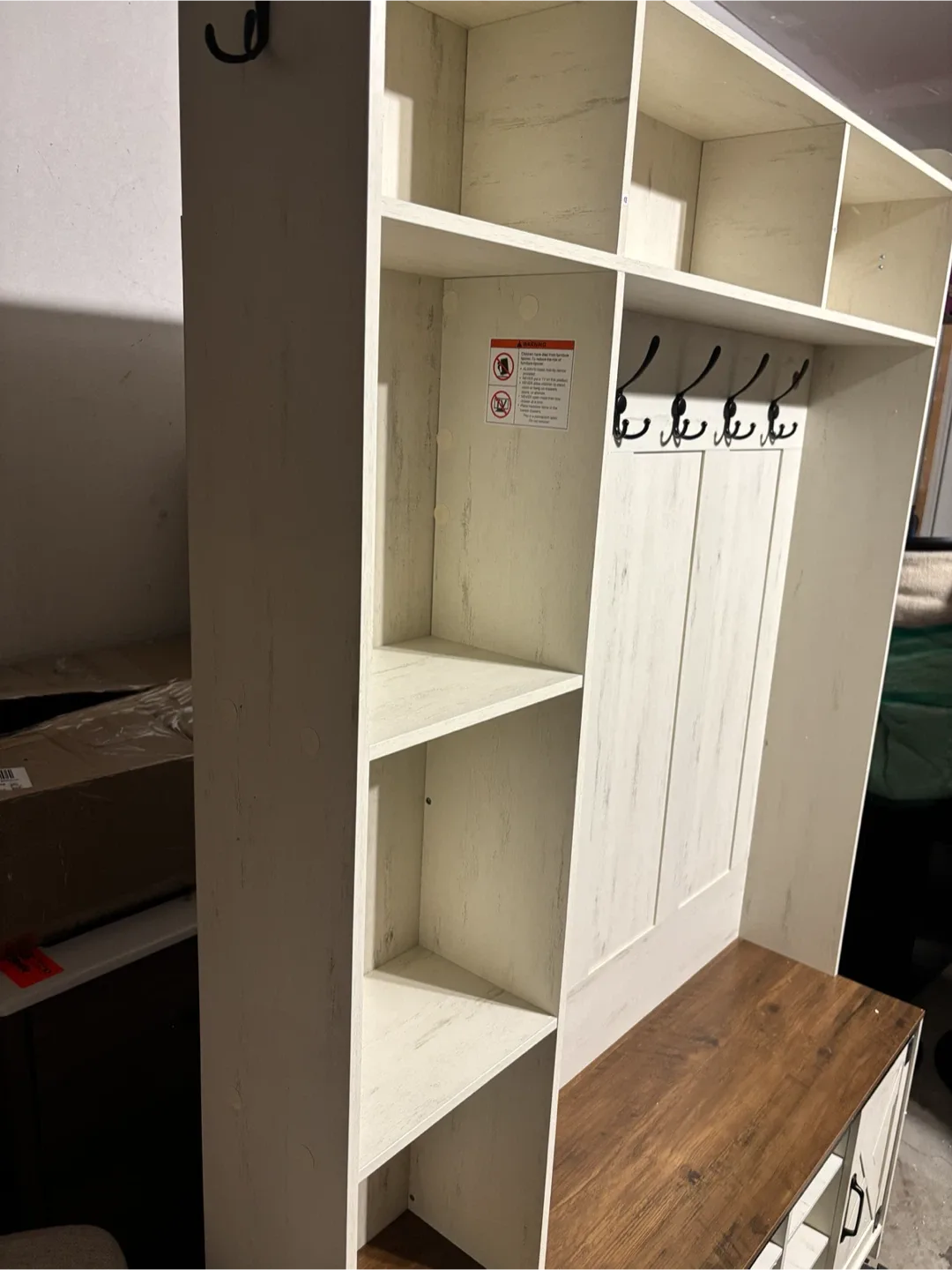 Hall Tree Entryway Bench with Coat Rack & Shoe Storage - photo 5