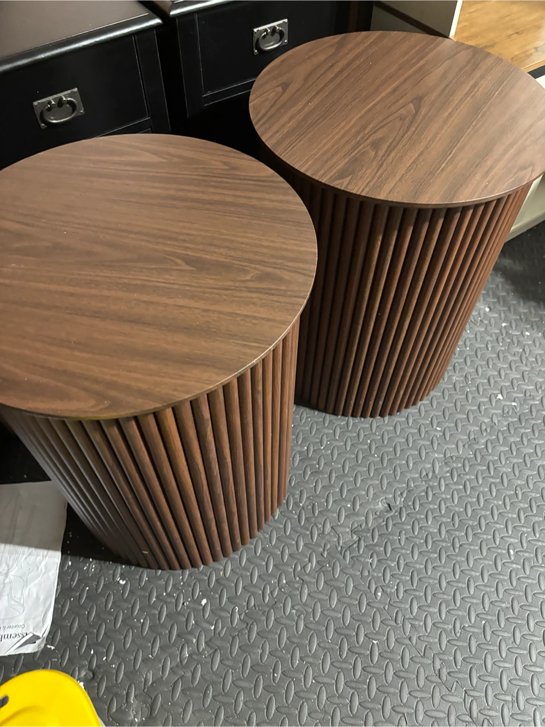 Fluted Round Wood Side Tables (Set of 2) - photo 2