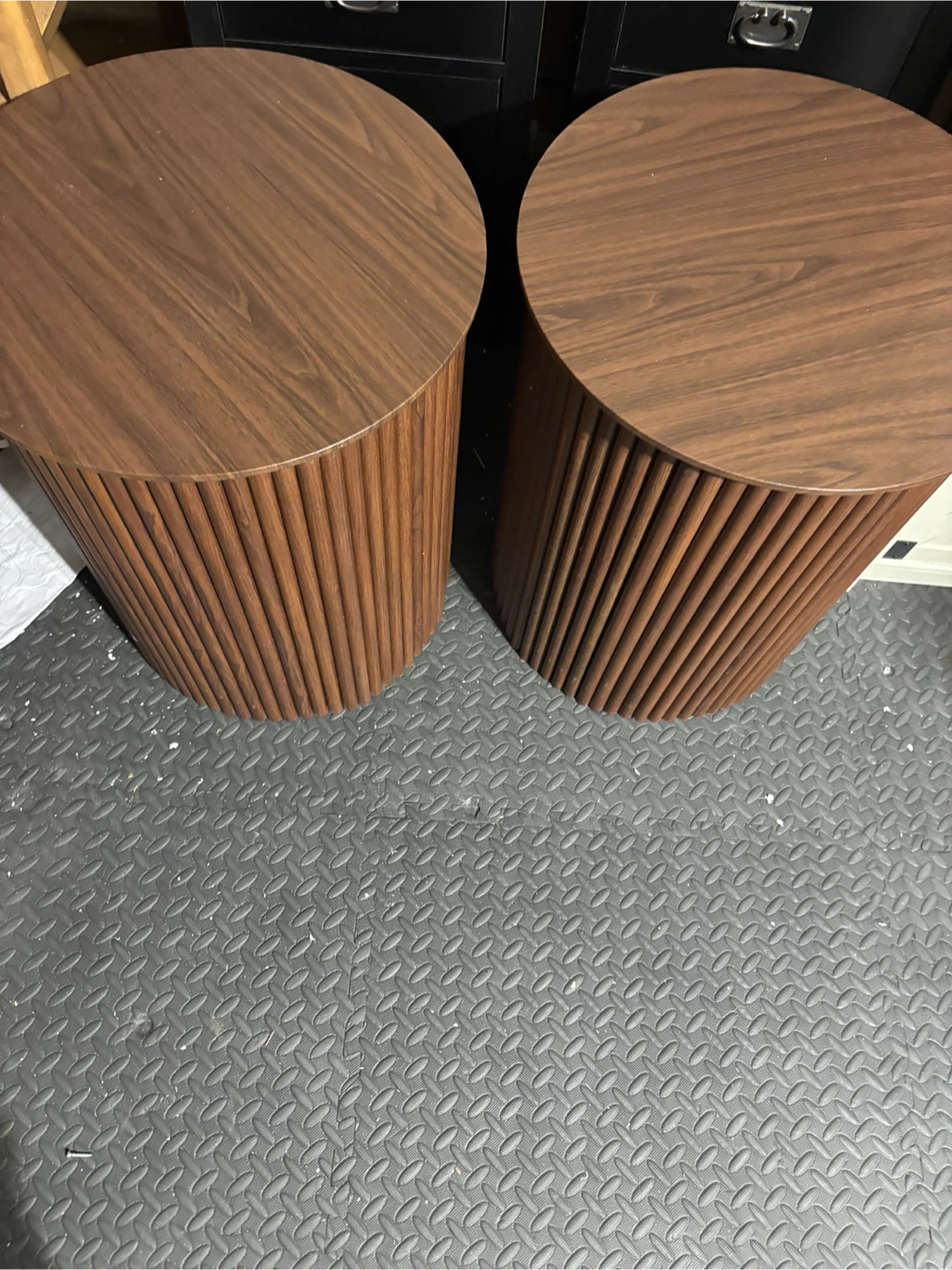 Fluted Round Wood Side Tables (Set of 2) - photo 5