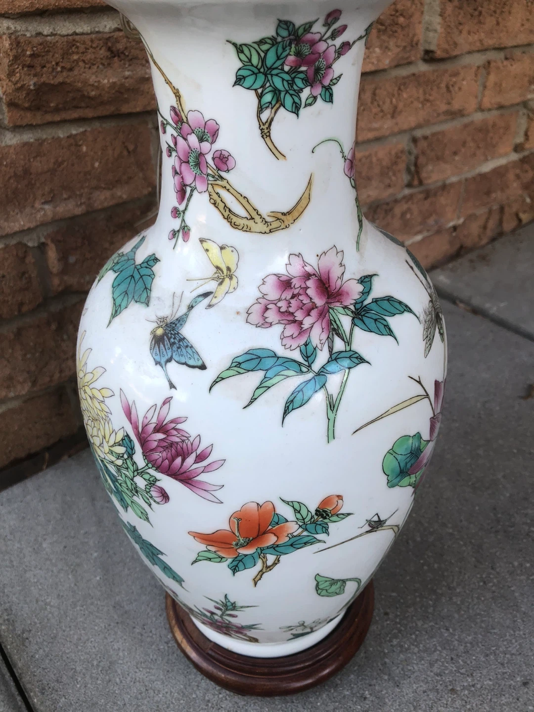 Vintage Porcelain Table Lamp with Floral Design - photo 2