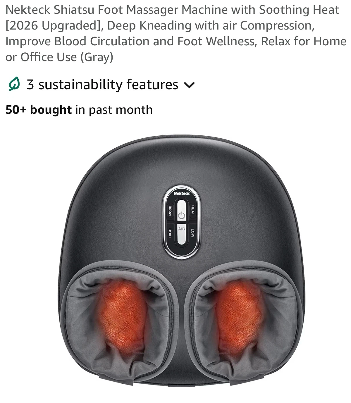 Nekteck Shiatsu Foot Massager Machine with Heat F11