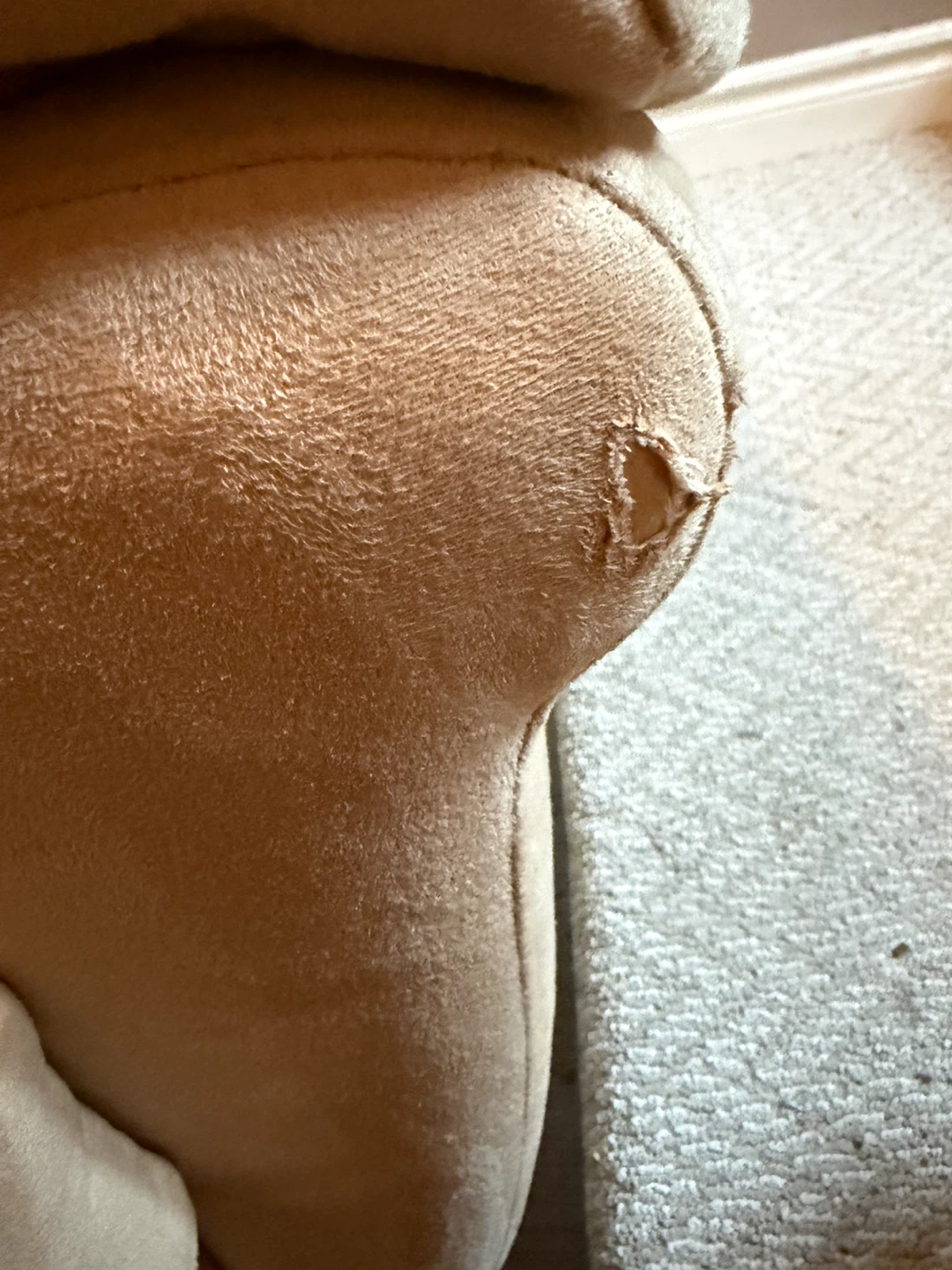 Tan Suede Loveseat and Couch - photo 3