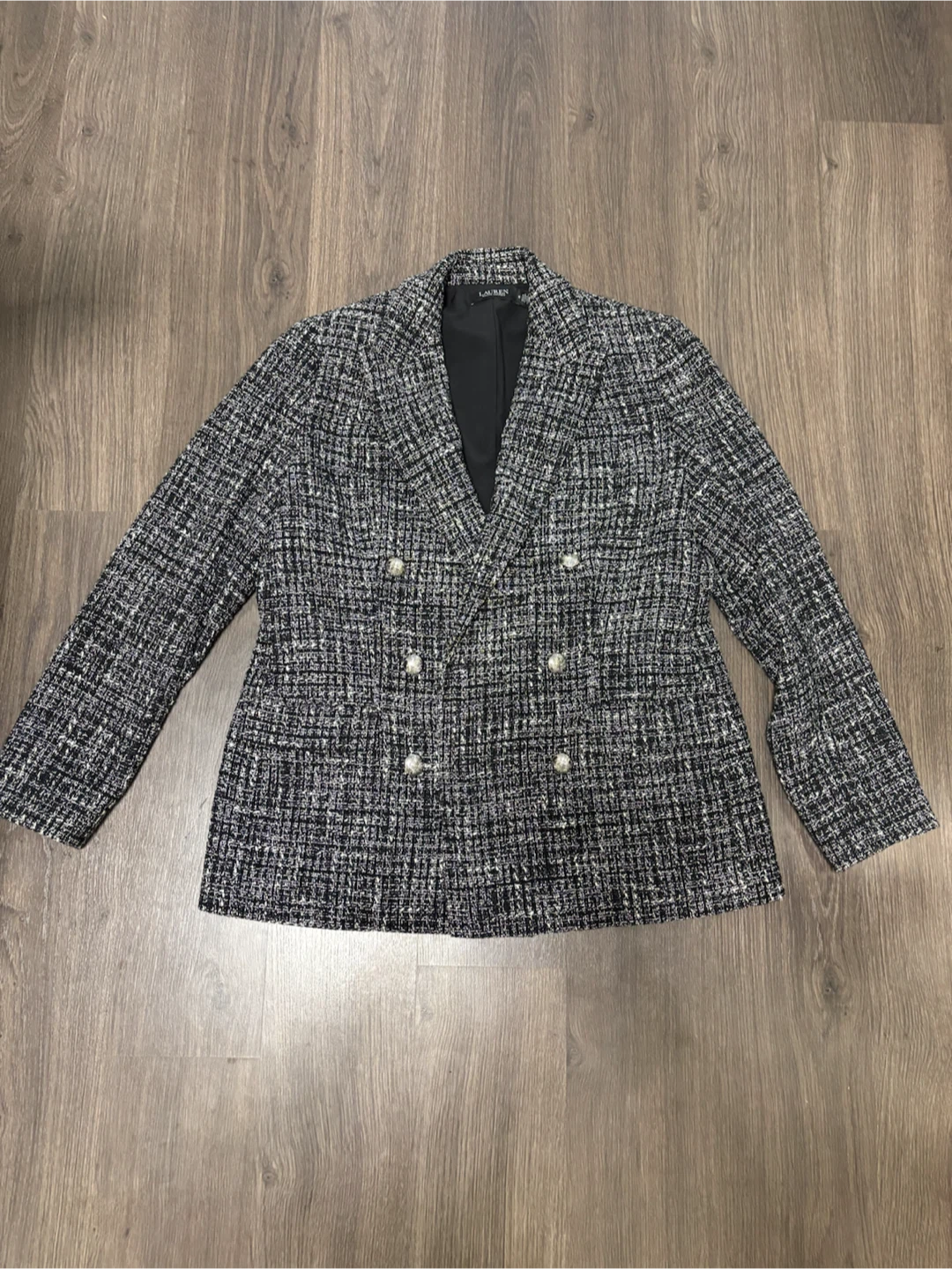 Lauren Ralph Lauren Tweed Double-Breasted Blazer