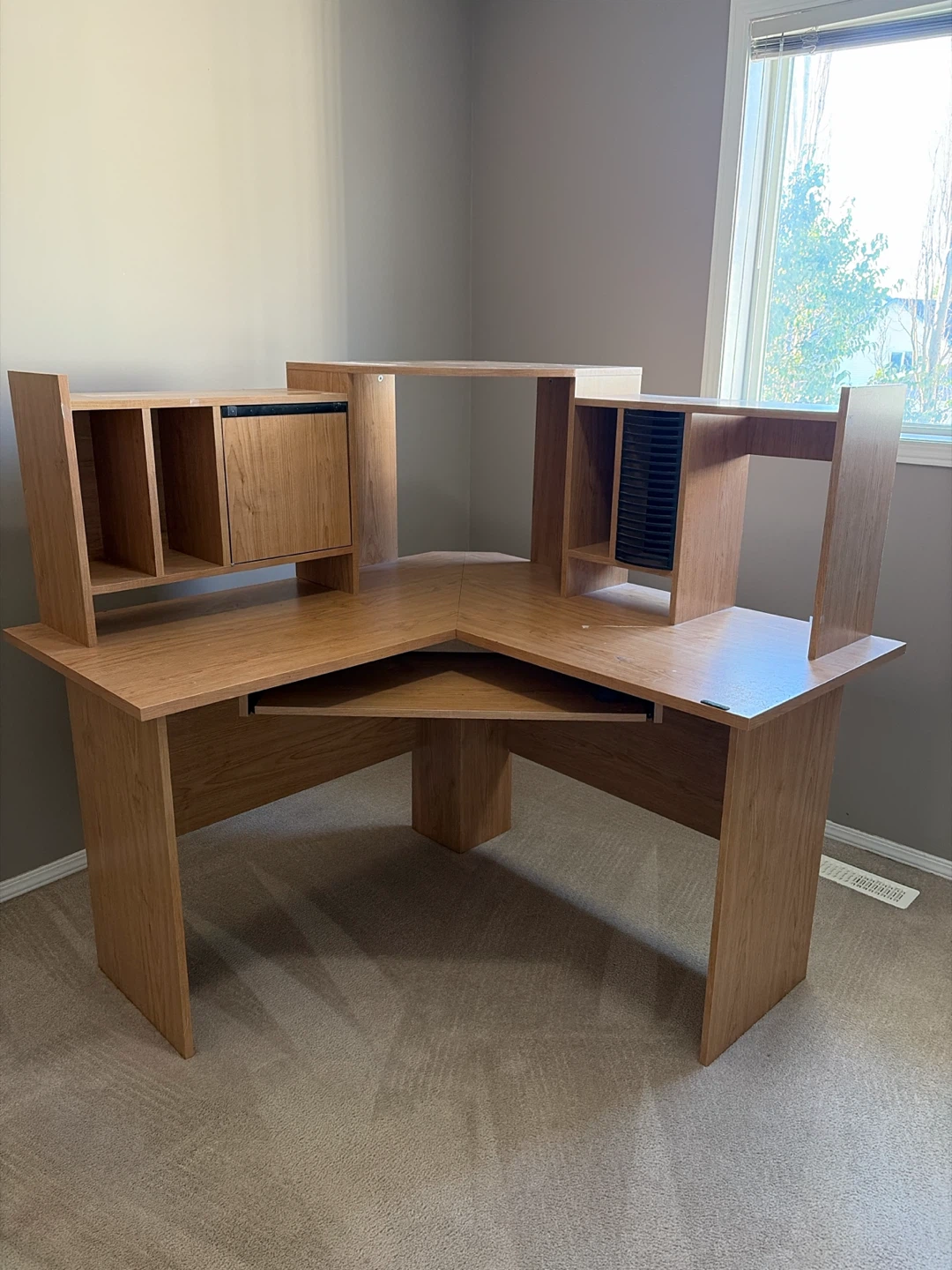 Corner Computer Desk with Hutch- moving sale