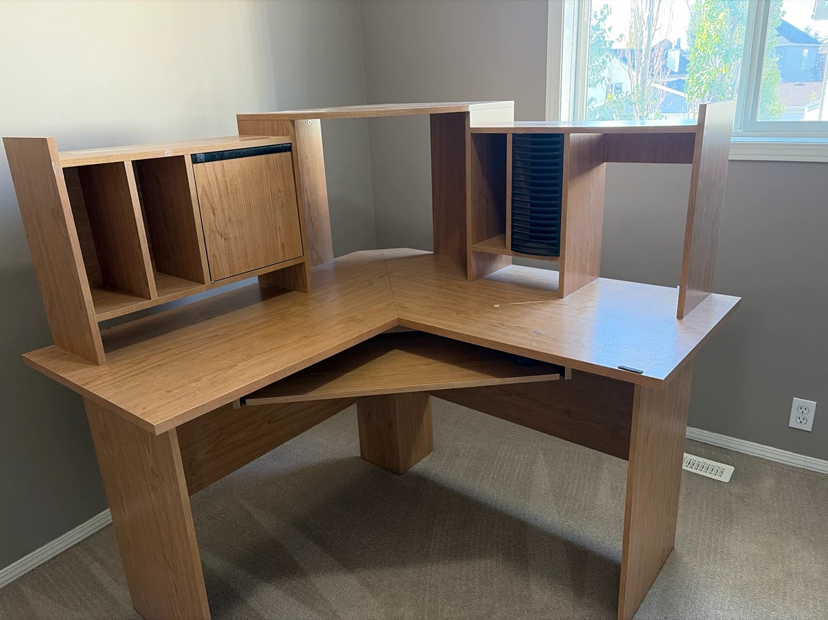 Corner Computer Desk with Hutch- moving sale - photo 2