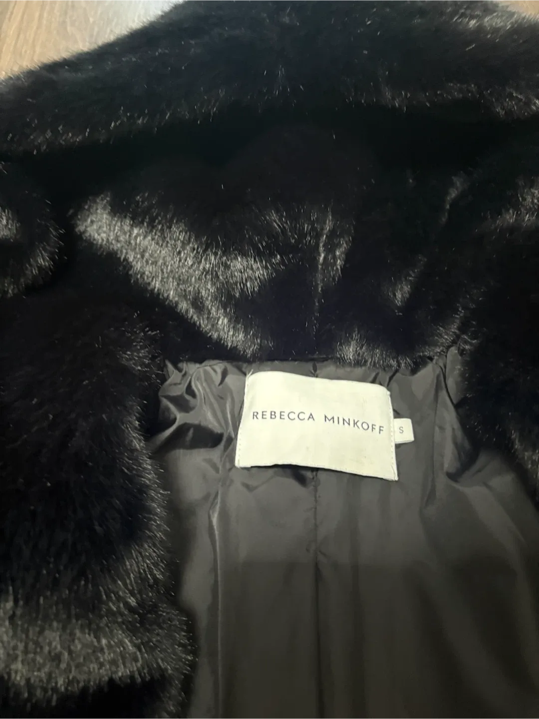 Rebecca Minkoff Black Faux Fur Coat - photo 2