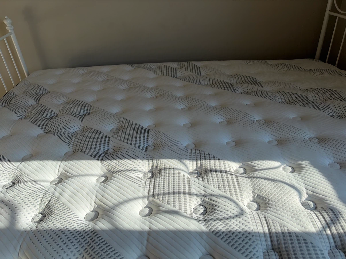 Queen Mattress with White Metal Bed Frame- moving sale - photo 3