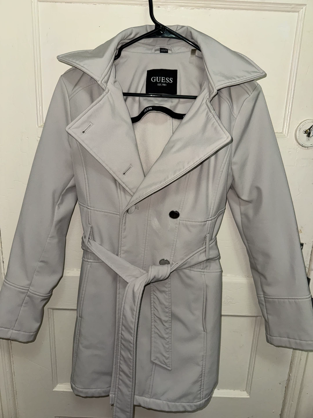 GUESS women’s double breasted pea coat | Light Gray | M - photo 3