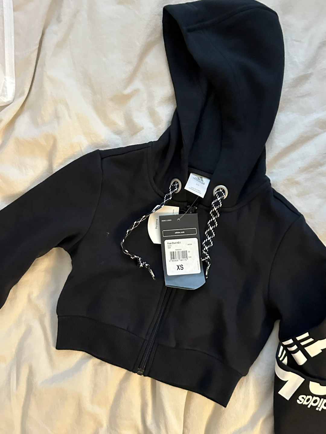 Adidas Black Cropped Zip Hoodie - photo 2