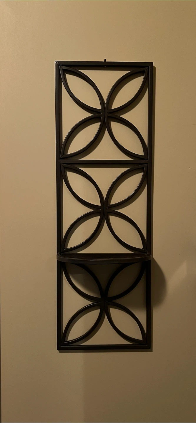 Decorative Black Metal Geometric Wall Shelf - photo 2