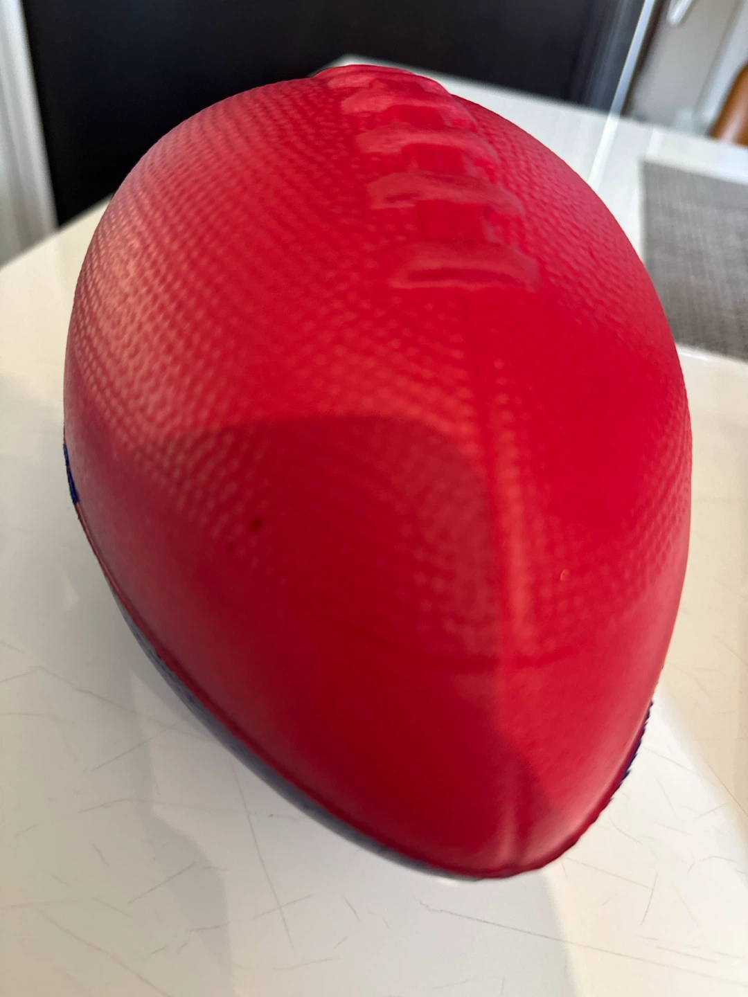 Red and Blue Football Toy
