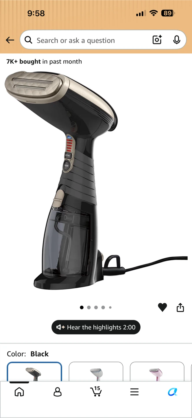 Conair Handheld Garment Steamer - Blue - photo 3