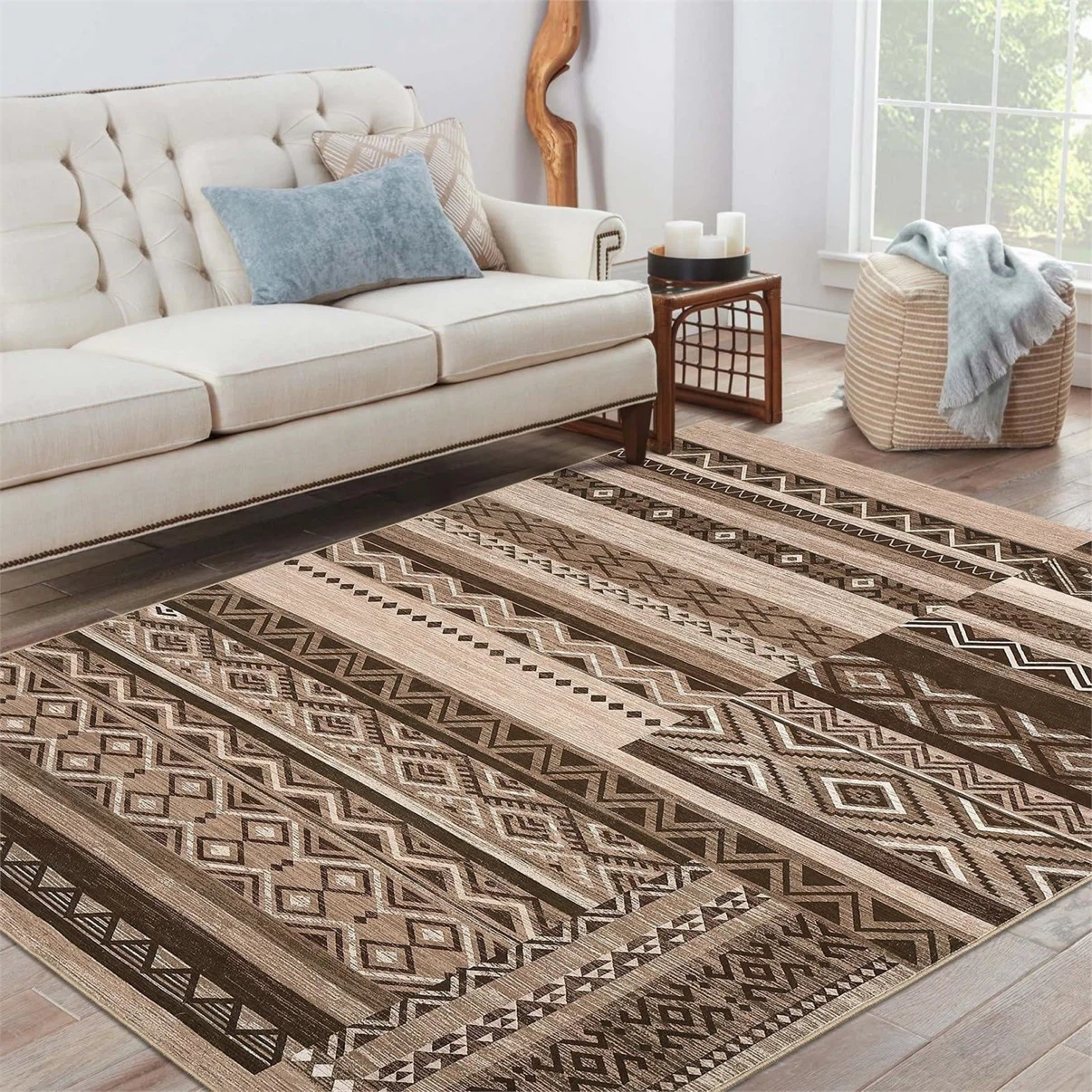Brown Geometric Area Rug - photo 3