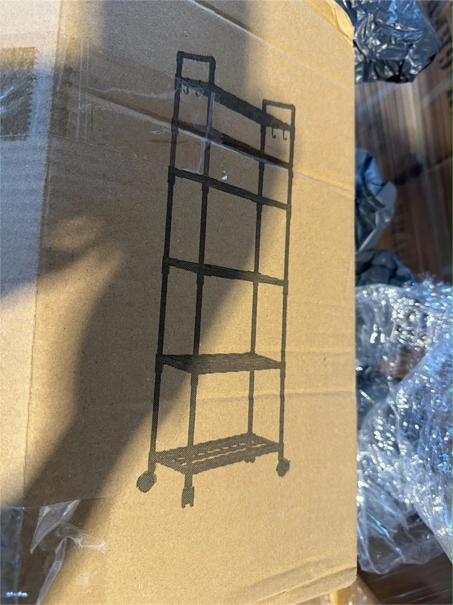 Black 5-Tier Rolling Shelf Unit - photo 3