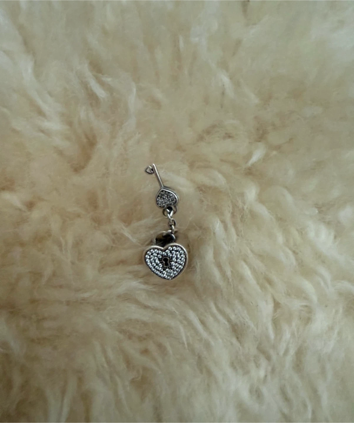 Pandora Heart and Key Charm Pendant