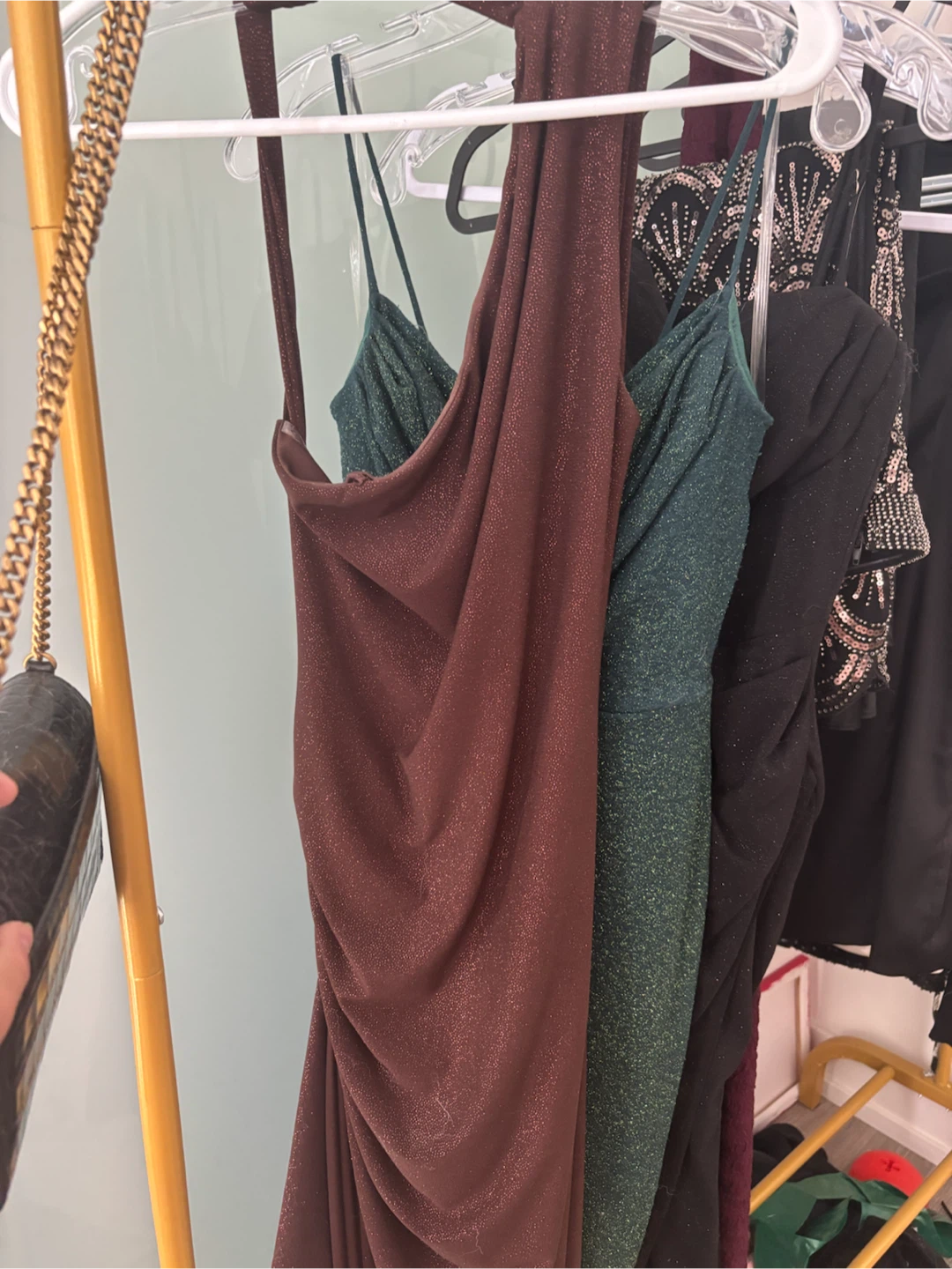 Brown Sparkly One-Shoulder Dress - photo 2