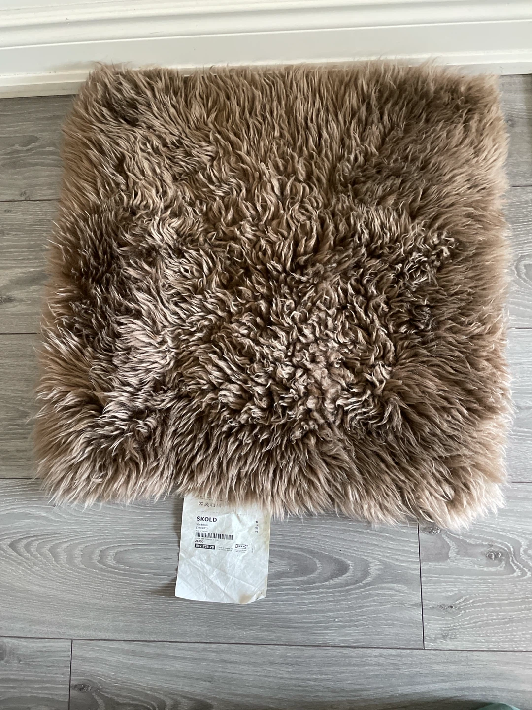 IKEA SKOLD Faux Sheepskin Pillow Cover - Brown 50x50cm