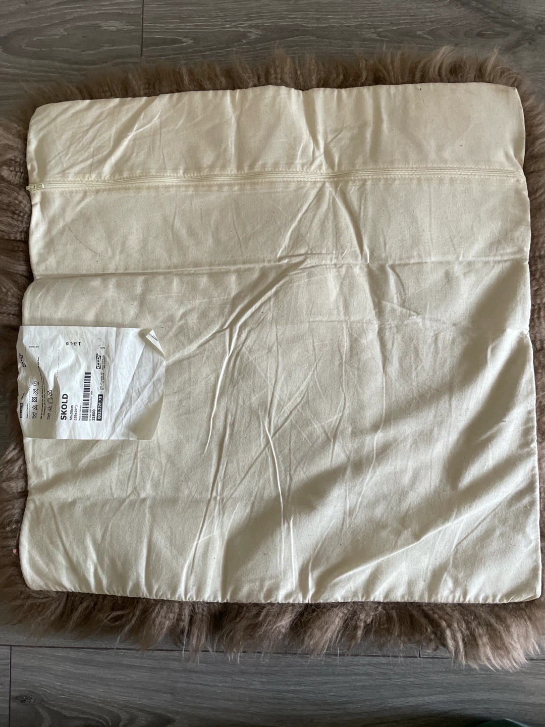IKEA SKOLD Faux Sheepskin Pillow Cover - Brown 50x50cm - photo 3