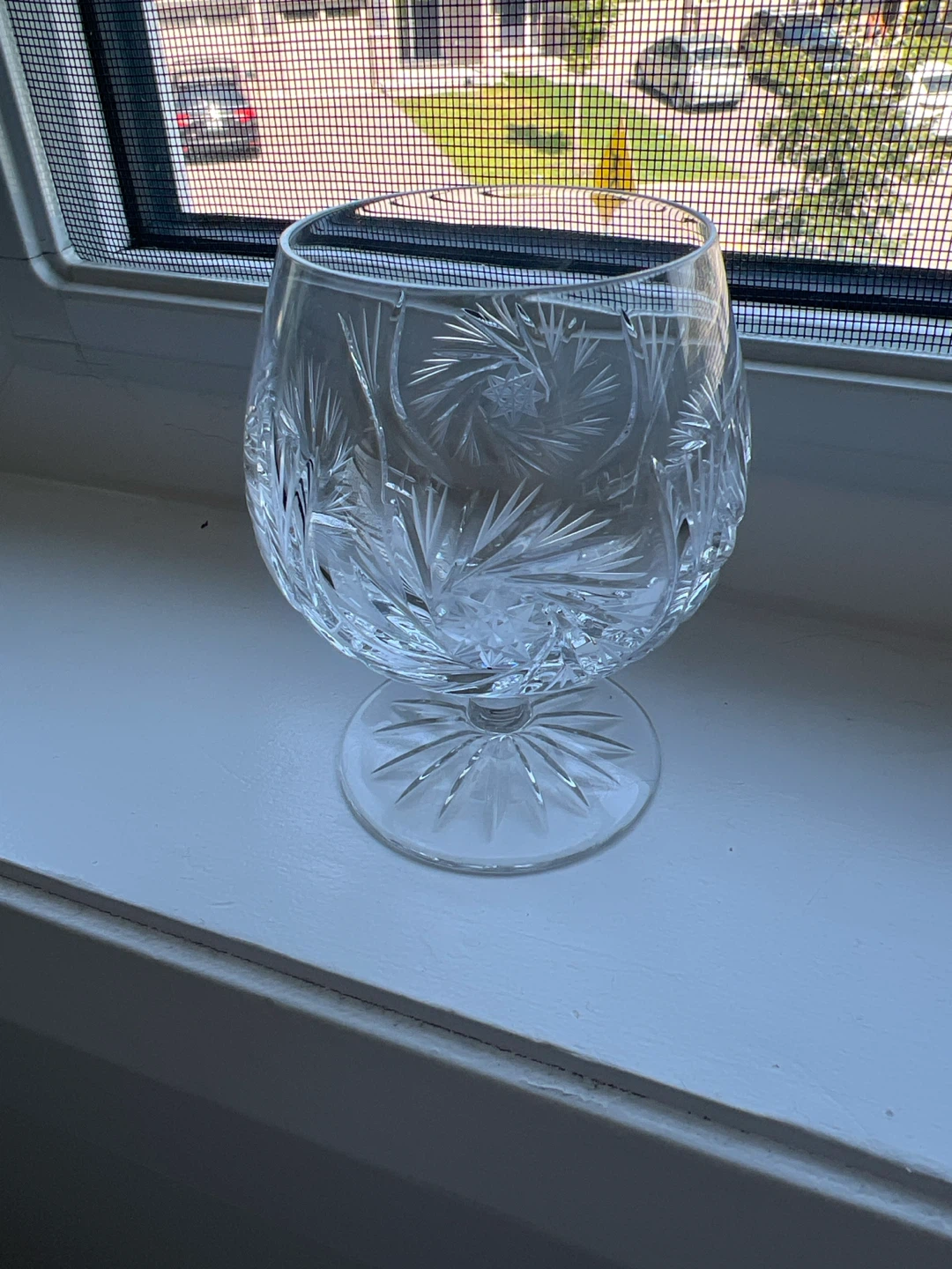 Crystal Cut Glass Footed Bowl