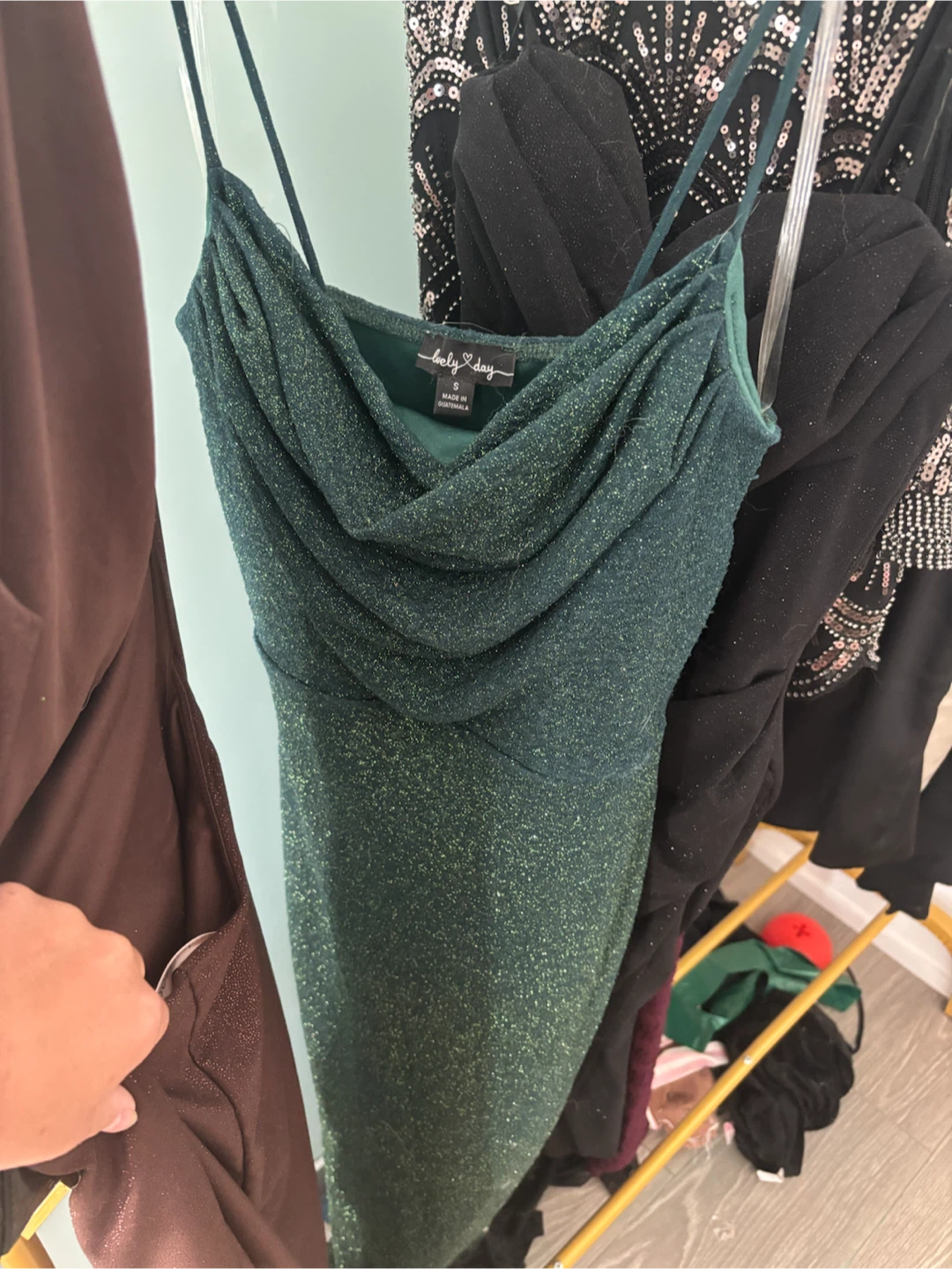 Honey Green Sparkle Maxi Dress - photo 2