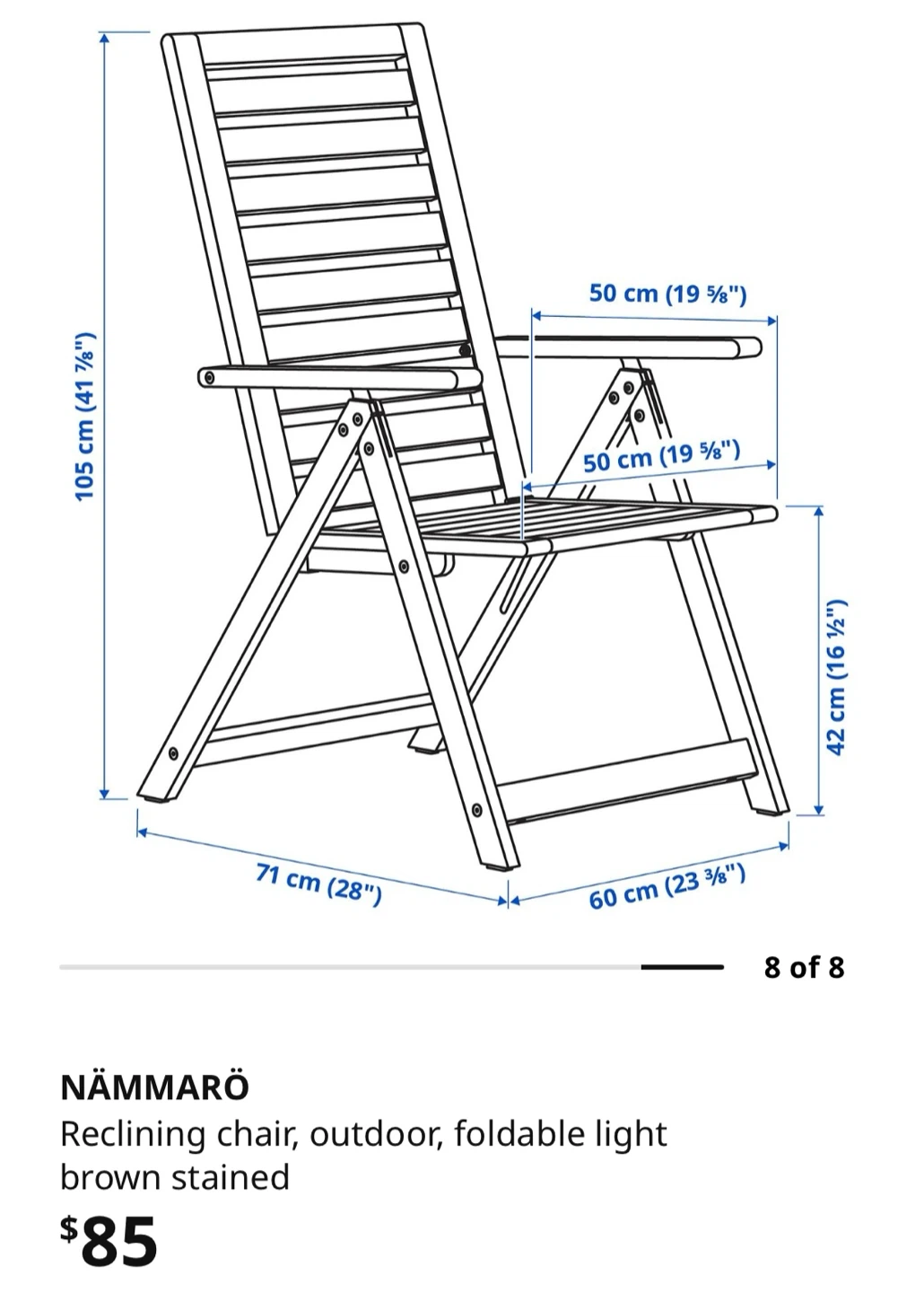 IKEA NÄMMARÖ outdoor garden furniture set - photo 4