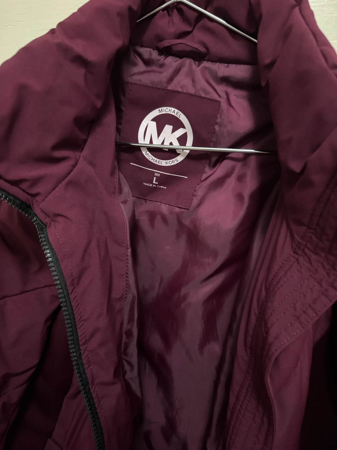 Michael Kors Puffer belted Jacket Burgundy Size L - photo 2