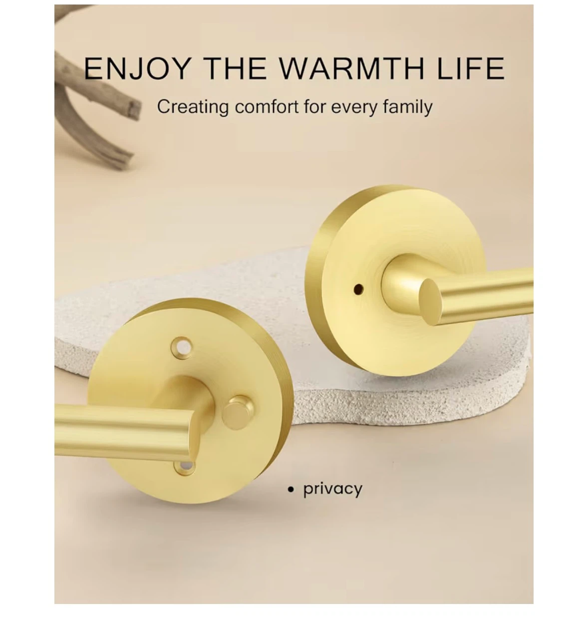 Adjustable Door Lever Set - Brass Finish - photo 2