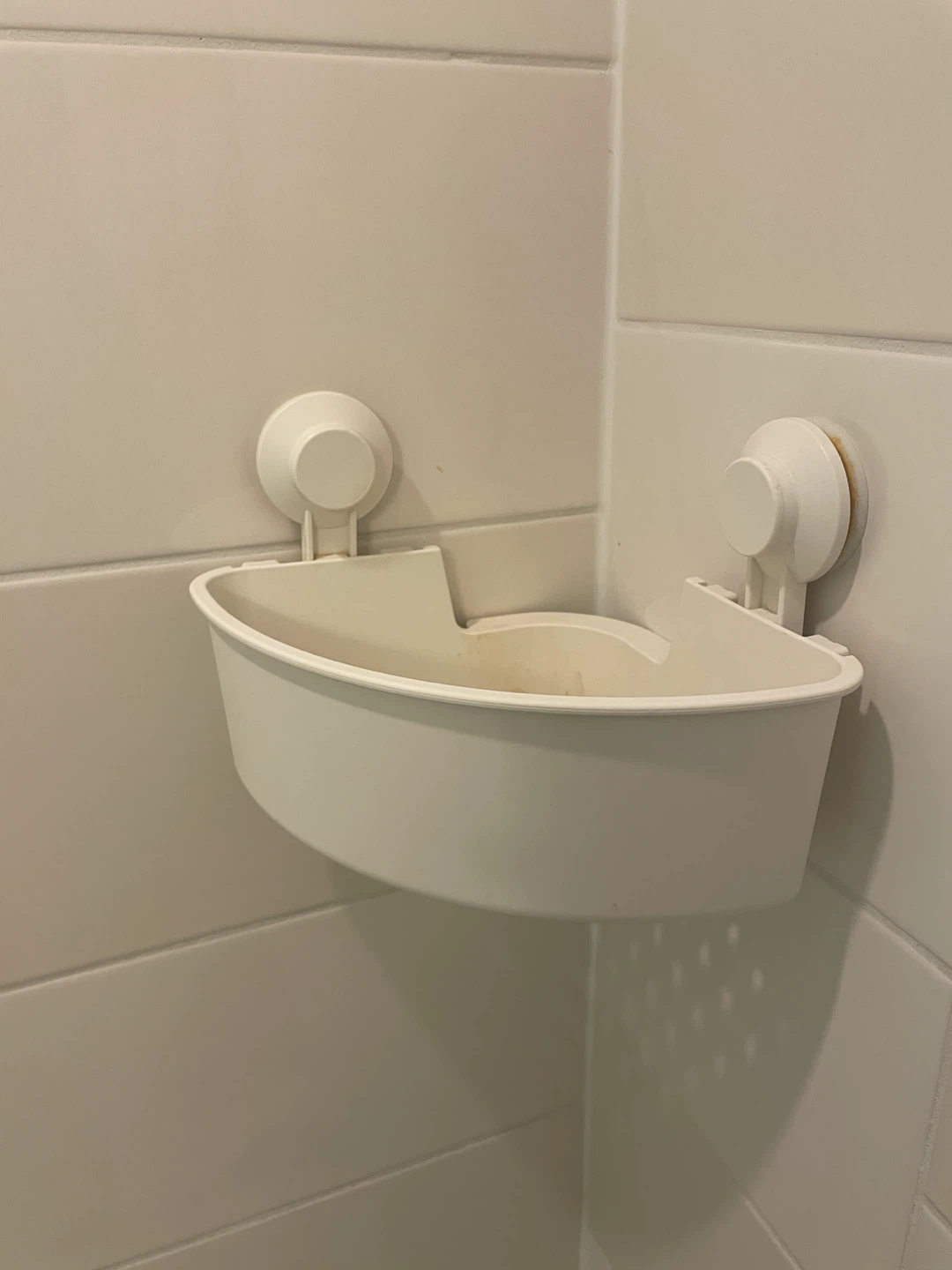 White Corner Shower Caddy with Suction Cups