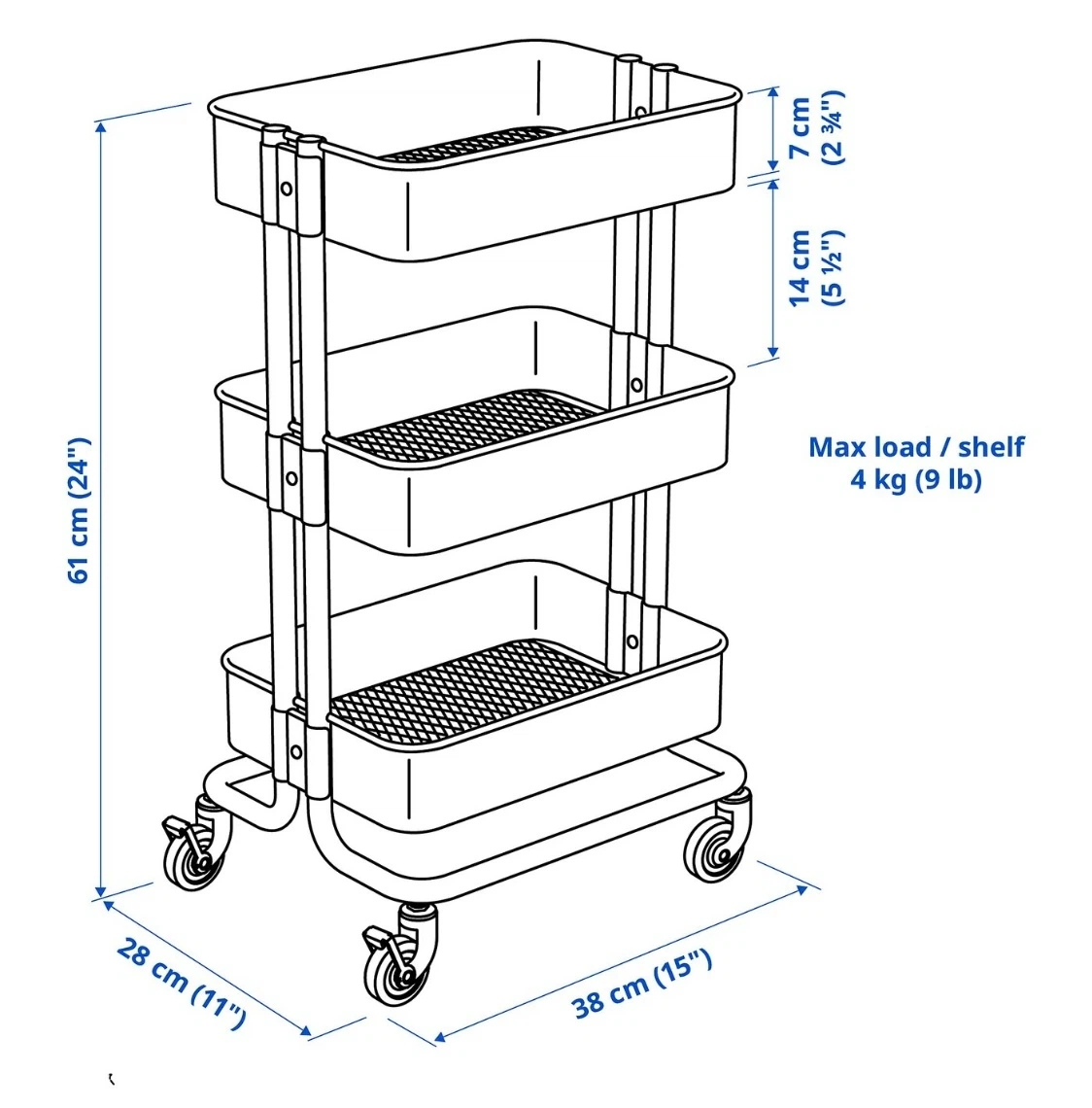 IKEA Raskog Rolling Cart White with a lid - photo 5