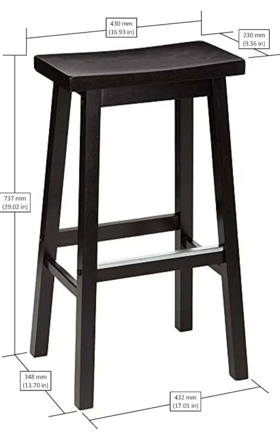 Amazon Basics Solid Wood Saddle Stools (Set of 2) - photo 3